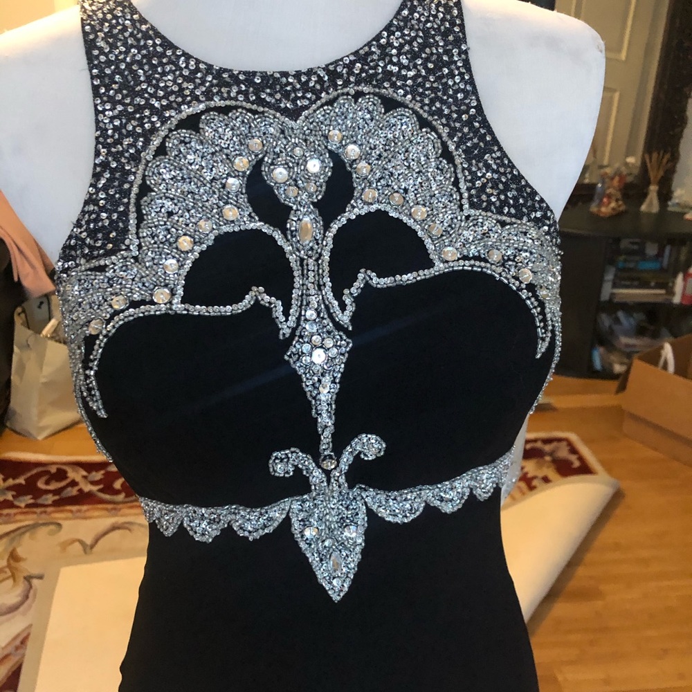 Little Black Dress with Silver Beading